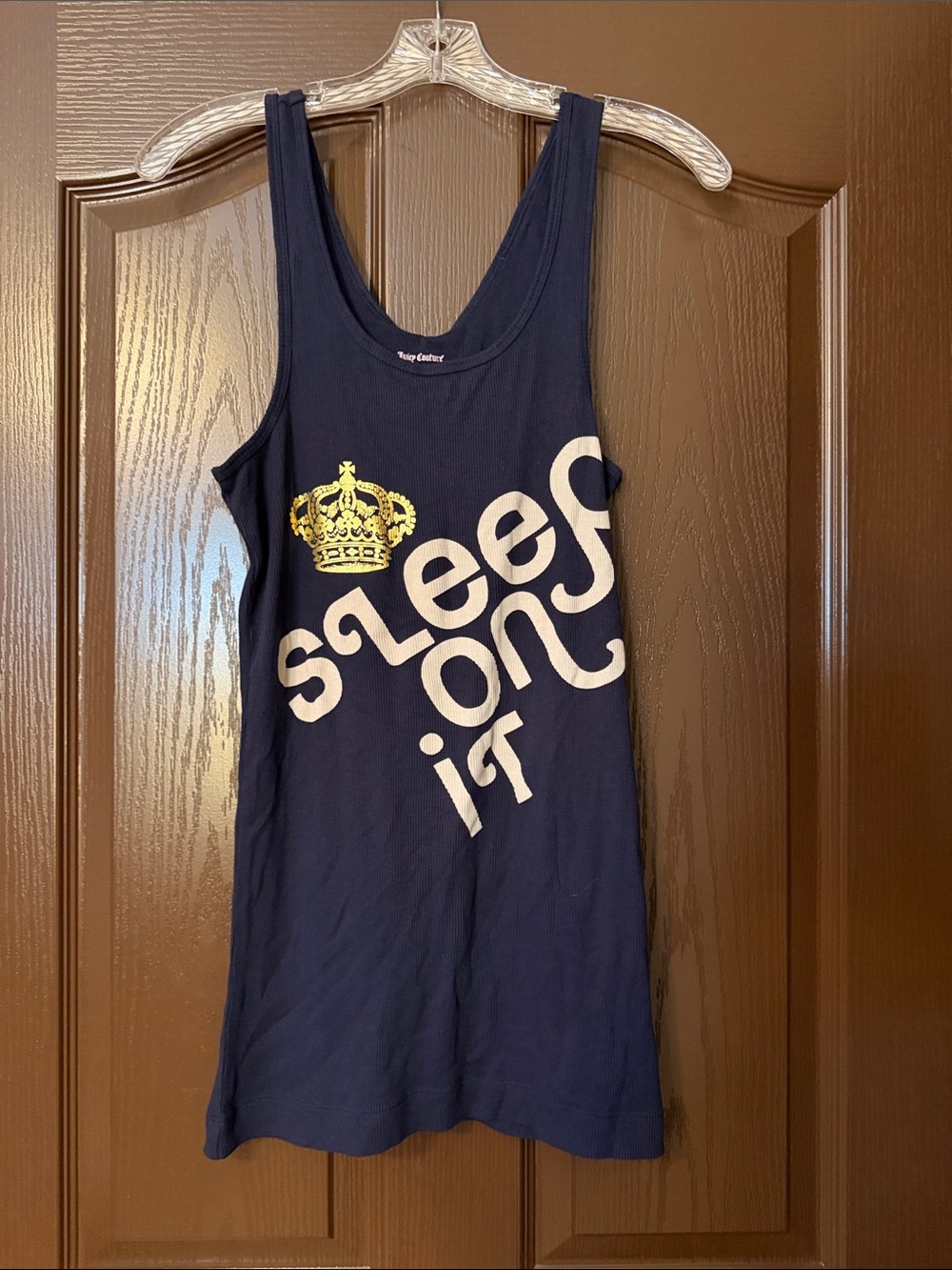 Juicy Couture Navy Ribbed Tank with Cream Logo